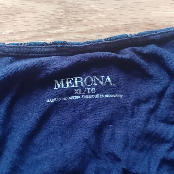10/$10 Merona Blue Lace Flutter Tee XL - Picture 2 of 4